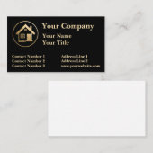 Carte De Visite Gold House Logo Agent immobilier (Devant / Derrière)