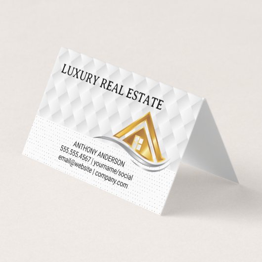 Carte De Visite Gold House Logo | Real Estate Logo (Devant)