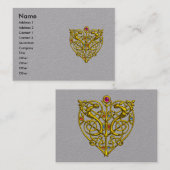 Carte De Visite GOLD HYPER VALENTINE COEUR Jaune, gris (Devant / Derrière)