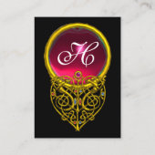 CARTE DE VISITE GOLD HYPER VALENTINE COEUR ROSE RUBY GEM MONOGRAMM (Dos)