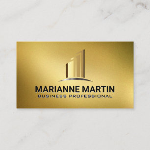 Carte De Visite Gold Immobilier bâtiments   Texture or