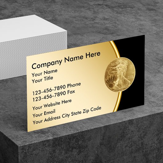 Carte De Visite Gold Investment Business Cards