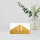 Carte De Visite Gold Jewelry Designer Faux Gold Foil Edge (Debout devant)