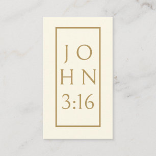 Carte De Visite GOLD John 3:16 Évangile Tract