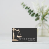Carte De Visite Gold Justice Scale Attorney Black (Debout devant)