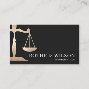 Carte De Visite Gold Justice Scale Attorney Black