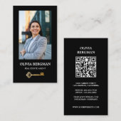Carte De Visite Gold Key Professional Real Photo QR CODE (Devant / Derrière)