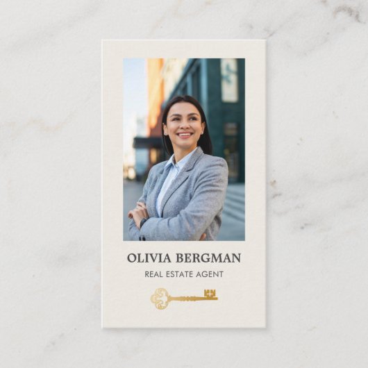 Carte De Visite Gold Key Professional Real Photo QR CODE (Devant)