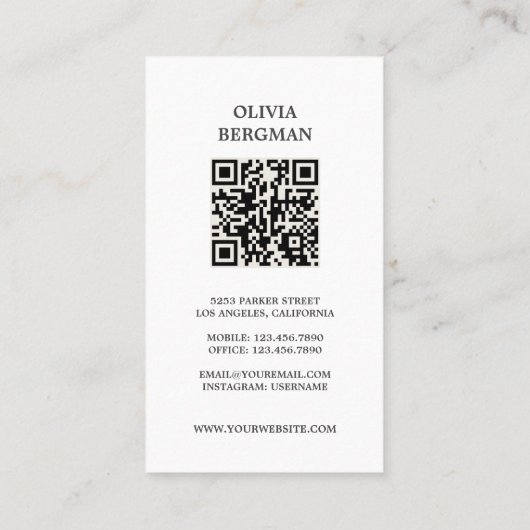 Carte De Visite Gold Key Professional Real Photo QR CODE (Dos)