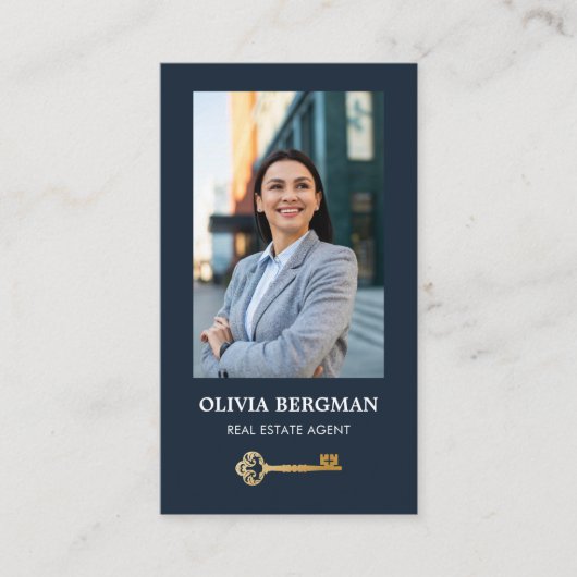 Carte De Visite Gold Key Professional Real Photo QR CODE (Devant)