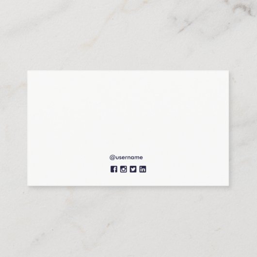 Carte De Visite Gold Key Real Estate Agent Ajouter Photo Navy (Dos)