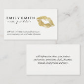 Carte De Visite Gold Kiss Luxe (Devant / Derrière)