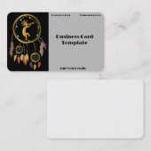 Carte de visite Gold Kokopelli Dreamcatcher (Devant / Derrière)
