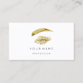 Carte De Visite Gold Lashes Brosses logo maquillage Blanc (Devant)