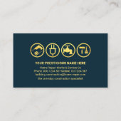 Carte De Visite Gold Layer Waves Gold Handyman Outils (Dos)