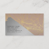 Carte De Visite Gold Line Leaf Pattern | Silver Brushed (Dos)