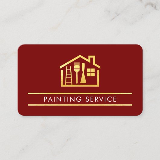 Carte De Visite Gold Line Roller Brush Home Painter (Devant)