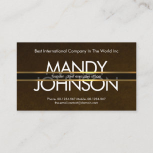 Carte De Visite Gold Lines Placer Exquis Brown Grunge PDG