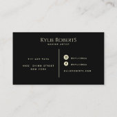 Carte De Visite Gold Lips Black Elegant Maquillage Artiste Beauté (Dos)