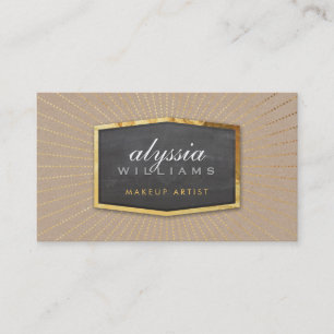 Carte De Visite GOLD LOGO art déco élégant sunburst chic kraft