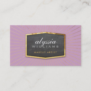 Carte De Visite GOLD LOGO art déco élégant sunburst gris lilas