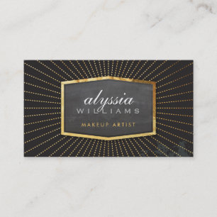 Carte De Visite GOLD LOGO art déco élégant sunburst noir élégant