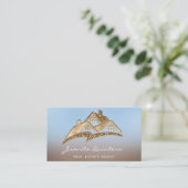 Carte De Visite Gold Logo Maison agent immobilier professionnel (Debout devant)