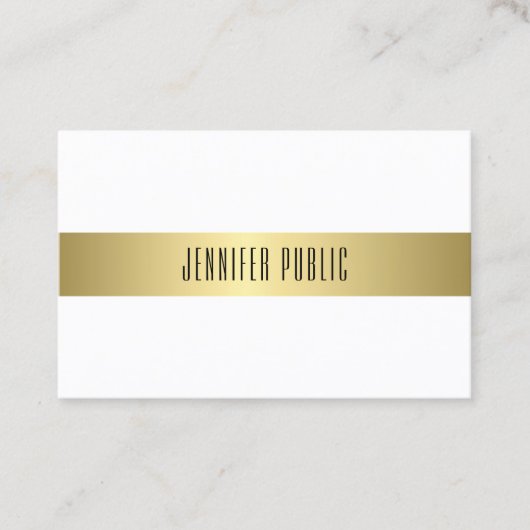 Carte De Visite Gold Look Design moderne Mode Simple Plat simple (Devant)