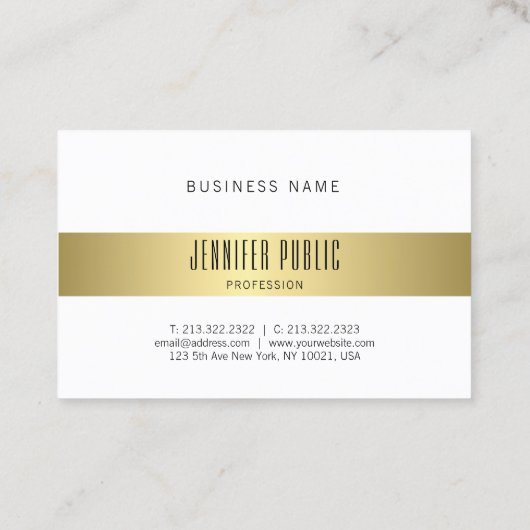 Carte De Visite Gold Look Design moderne Mode Simple Plat simple (Dos)