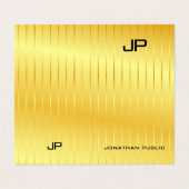 Carte De Visite Gold Look Elegant Moderne Monogramme Modèle (Extérieur déplié)