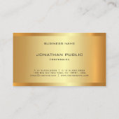 Carte De Visite Gold Look moderne élégant Modèle professionnel (Dos)