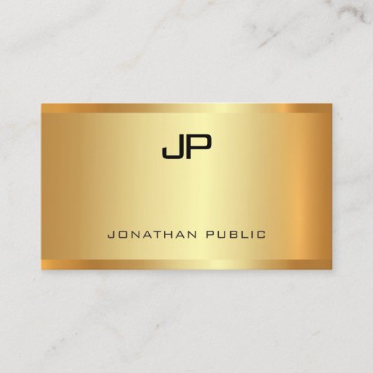 Carte De Visite Gold Look moderne élégant Modèle professionnel (Devant)