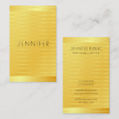 Carte De Visite Gold Look moderne Modèle élégant Premium épais (Devant / Derrière)