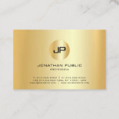 Carte De Visite Gold Look moderne Monogramme professionnel élégant (Dos)