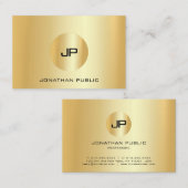 Carte De Visite Gold Look moderne Monogramme professionnel élégant (Devant / Derrière)