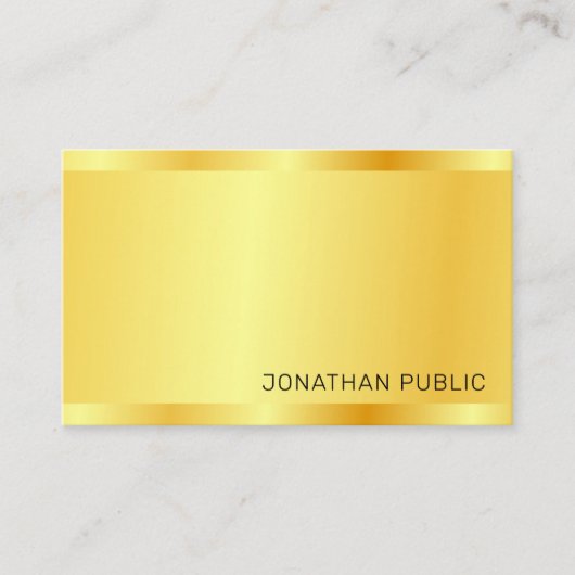 Carte De Visite Gold Look moderne professionnel tendance élégant (Devant)