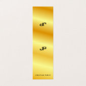 Carte De Visite Gold Look Monogramme Elegant Modèle Luxueux (Extérieur déplié)