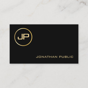 Carte De Visite Gold Look Monogramme Élégant Professionnel tenda