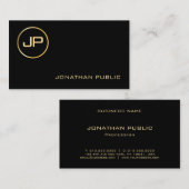 Carte De Visite Gold Look Monogramme Élégant Professionnel tendanc (Devant / Derrière)