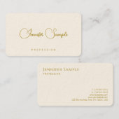 Carte De Visite Gold Look Police Modèle Typographie moderne (Devant / Derrière)