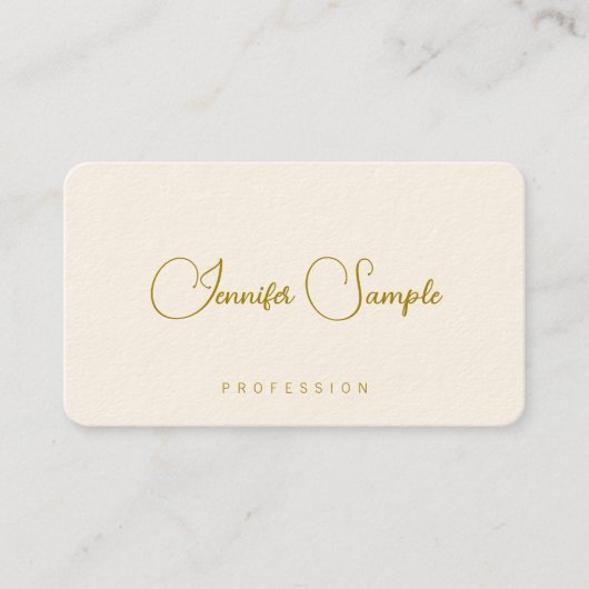 Carte De Visite Gold Look Police Modèle Typographie moderne (Devant)