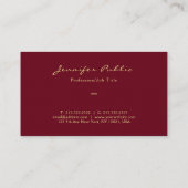 Carte De Visite Gold Look Script Modèle Luxe Linge de qualité supé (Dos)