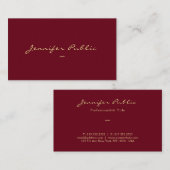 Carte De Visite Gold Look Script Modèle Luxe Linge de qualité supé (Devant / Derrière)
