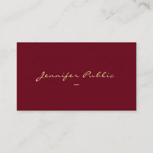 Carte De Visite Gold Look Script Modèle Luxe Linge de qualité supé