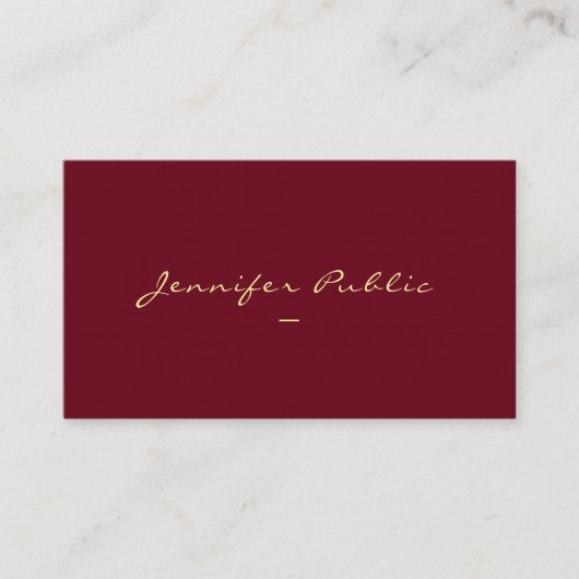 Carte De Visite Gold Look Script Modèle Luxe Linge de qualité supé (Devant)