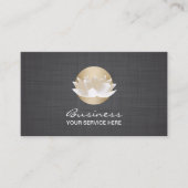 Carte De Visite Gold Lotus Floral Logo Yoga Instructor Spa Therapy (Devant)