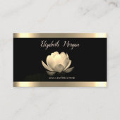 Carte De Visite Gold Lotus Flower Gold Strie Black Yoga (Devant)