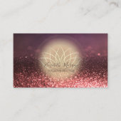 Carte De Visite Gold Lotus Yoga Instructeur Bokeh (Devant)