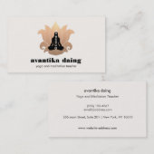 Carte De Visite Gold Lotus Yoga Méditation Pose Chakra (Devant / Derrière)