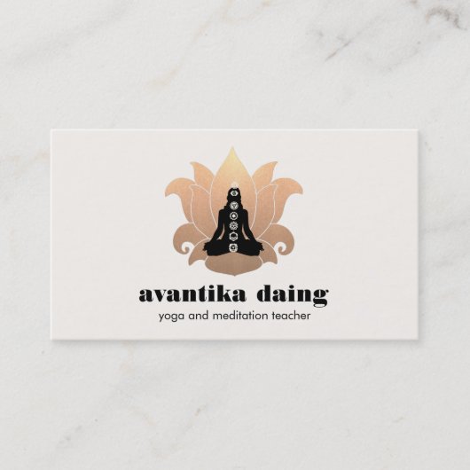 Carte De Visite Gold Lotus Yoga Méditation Pose Chakra (Devant)